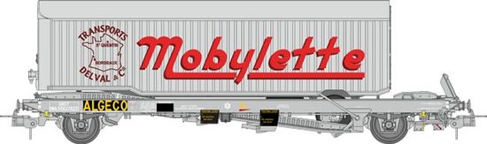 REE Modeles WB-342 - French Freight Wagon KANGOUROU + Trailer MOBYLETTE-DELVAL Single Shaft